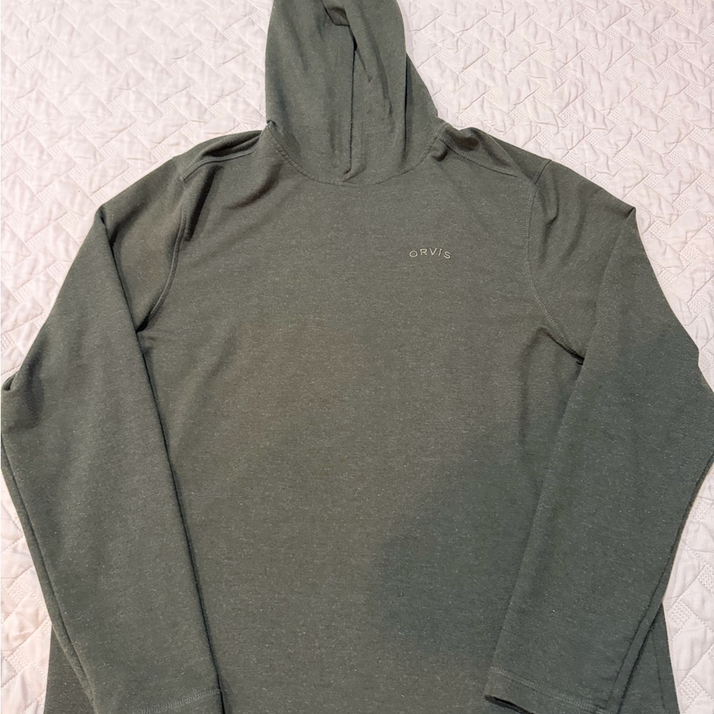 Orvis Men's Olive Hoodie Sweatshirt